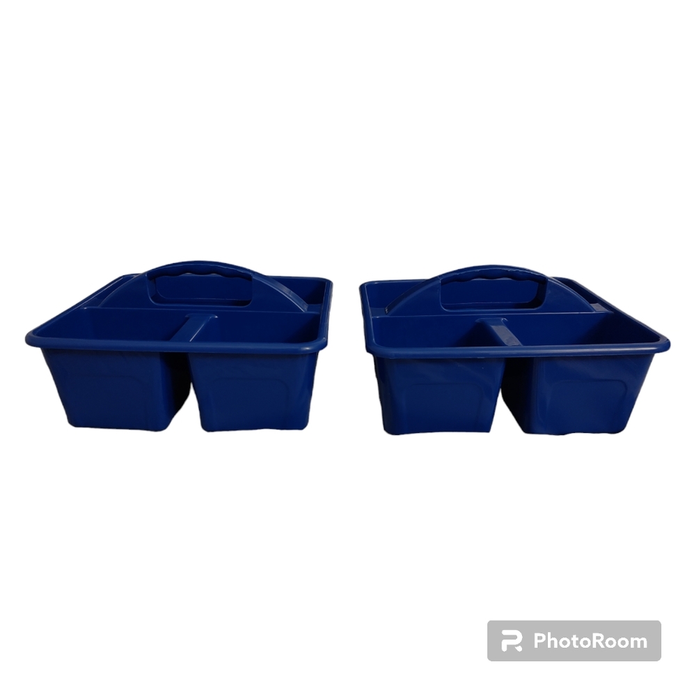 Bundle 2 Blue Storage Caddy Utility Cleaning Sorting Classroom Supplies Caddies